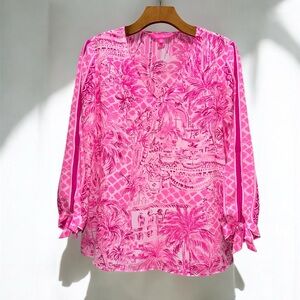Lilly Pulitzer Pamala Top in Paradise Pink size Small